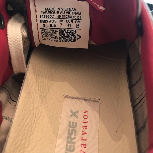 Converse X John Varvatos Unisex Leather Sneakers - Mens 8 Womens 9.5 - Picture 5 of 7